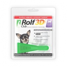 RolfСlub 3D Капли от клещей и блох для собак до 4кг